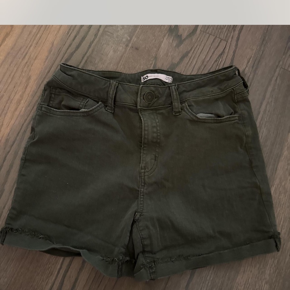 Women's Green Denim Shorts